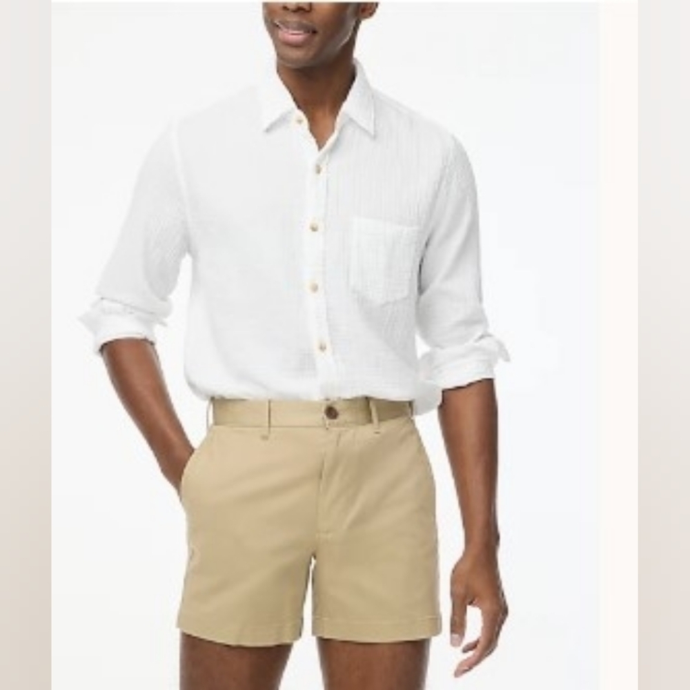 J. Crew Mercantile Men's Khaki 5" Flex Chino Shorts - Size 28